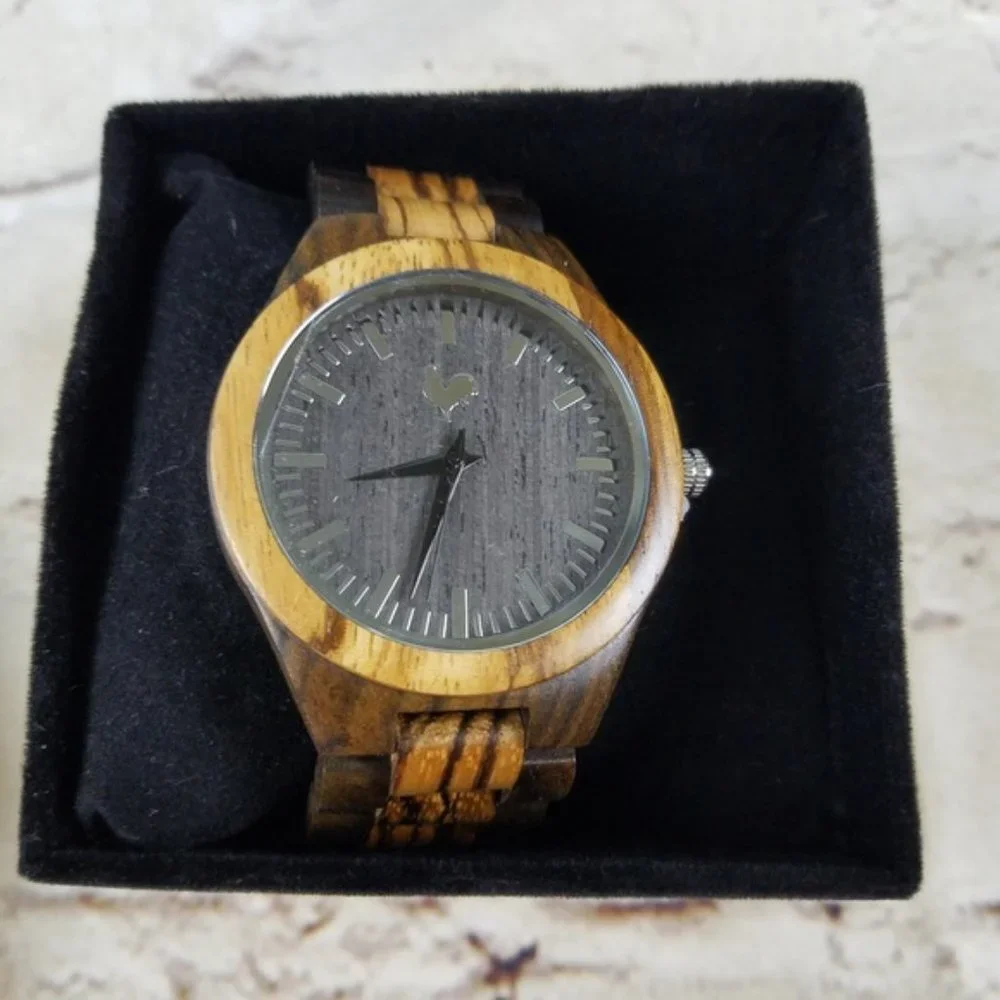 Buckeye Wood Watch White Rooster Groom Father Gift Minimalist Neutral Preppy New